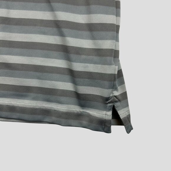 Under Armour Grey Striped Polo Shirt Coldblack UV Protection Loose Fit Mens XL - Picture 6 of 10